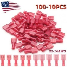100PCS Nylon Female Male Insulated Spade Crimp Terminal Wire Connectors 22-16AWG