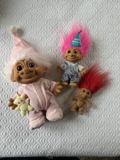 Vintage Russ Troll Dolls, Including Sleepy Time And Happy Birthday Trolls