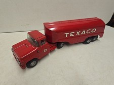 Vintage 24" Buddy L Pressed Steel Texaco Fuel Tanker Tractor Trailer Semi Truck