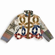 Handmade Vintage Cottagecore Quilt Jacket OOAK WL Boho Upcycled Slow Fashion