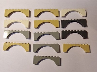 Lego Arch 1 x 8 x 2 Raised Item No: 16577 Tan und andere 13 Stück (A114)