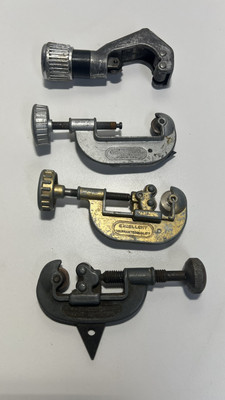 Lot of 4 Pipe Tubing Cutters   Assorted Brands & Sizes   Some Need Repair