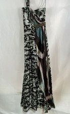 Rickie Freeman Teri Jon Women's Strapless Silk Leopard Abstract Gown Size 8