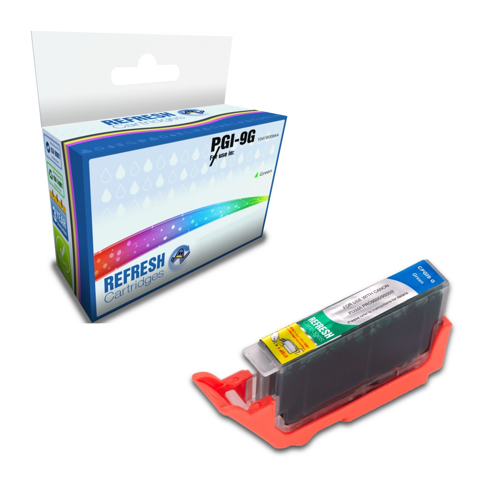 Refresh Cartridges Green PGI-9G Ink Compatible With Canon Printers