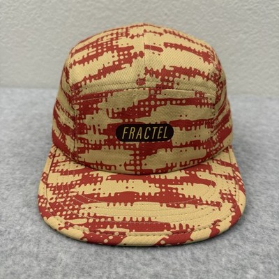 Fractel Hat Cap Strapback Gold Red 5 Panel Lightweight Sunburst