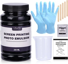 Screen Printing Photo Emulsion (8.5 Oz), Diazo Sensitizer(1G), Measuring Cup, Gl