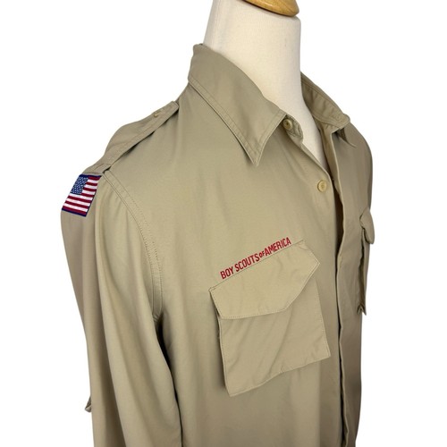 Boy Scouts BSA Uniform Shirt Adult Large Long Sleeve Roll Tab 62693 UPF 40 Scout - Picture 15 of 15