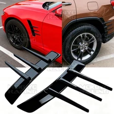 Sport Gloss Black Front Rear Side Fender Vents Wing Decor Trim Universal 