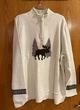 CJ Banks Size 3X Moose 1/4 Zip Cozy Sweater