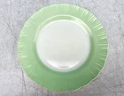 Macbeth Evans Cremax Bordette Plate 9.25" Pie Crust Depression Glass LIGHT GREEN