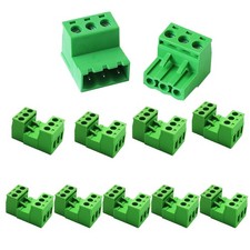 10 Sets 3 Pin 5.08mm Pitch DIY PCB Mount Screw Terminal 10 3 pin, Green