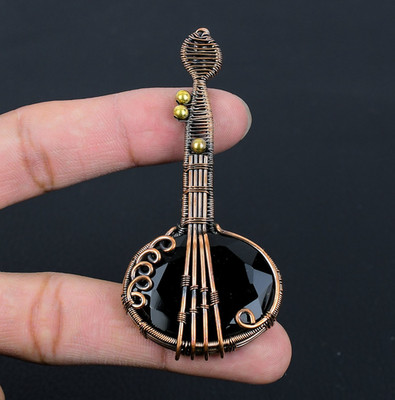 Black Onyx Handmade Gemstones Cropper Wire Wrapped Amazing Jewelry Pendant