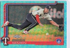 Marcus Semien 2025 Topps Chrome Logofractor Edition #27 Aqua Refractors #/199