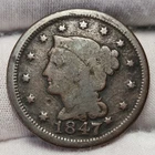 Photo of a 1847-P Large Cent from an eBay listing that sold on Jul 20, 2026