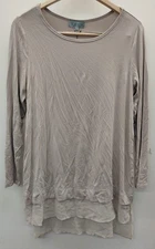 Joan Vass Women's Gray Size XL Blouse