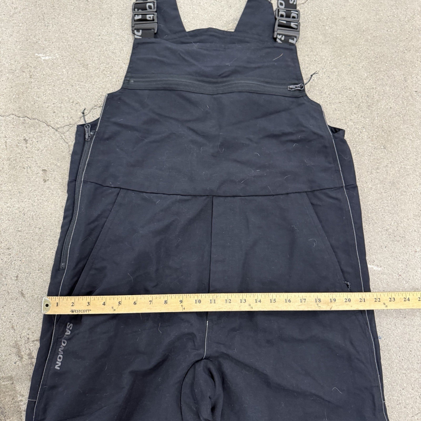 Pantalone uomo Salomon nero sci alpino bavaglino taglia large