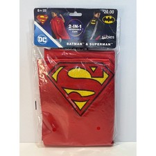 NEW DC Comics Super Hero 2-In-1 Reversible Cape Batman/Superman, Child/One Size