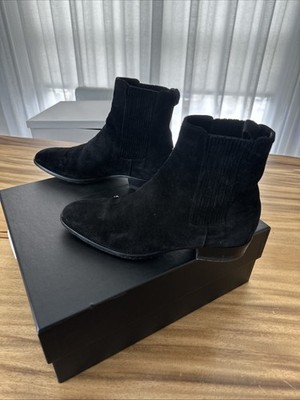 Saint Laurent YSL Wyatt Chelsea Boots in Black Suede Size 39 | eBay