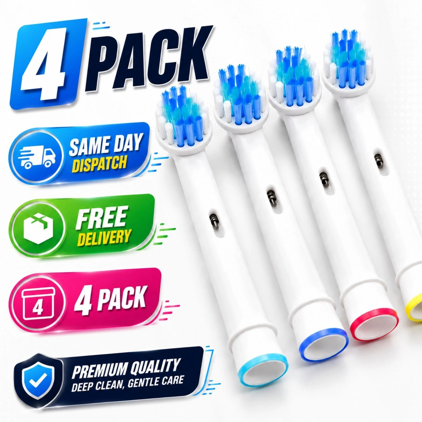 4PCS Precision Electric Toothbrush Replacement Fit For Oral Braun Brush Heads