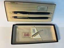 Cross Black Pen  Pencil Set with Gold Trim in Original Box