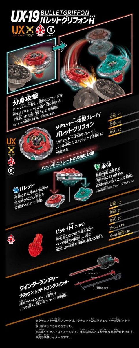 Rocket Bullet Griffon H UX-19 Beyblade X | Takara Tomy | eBay