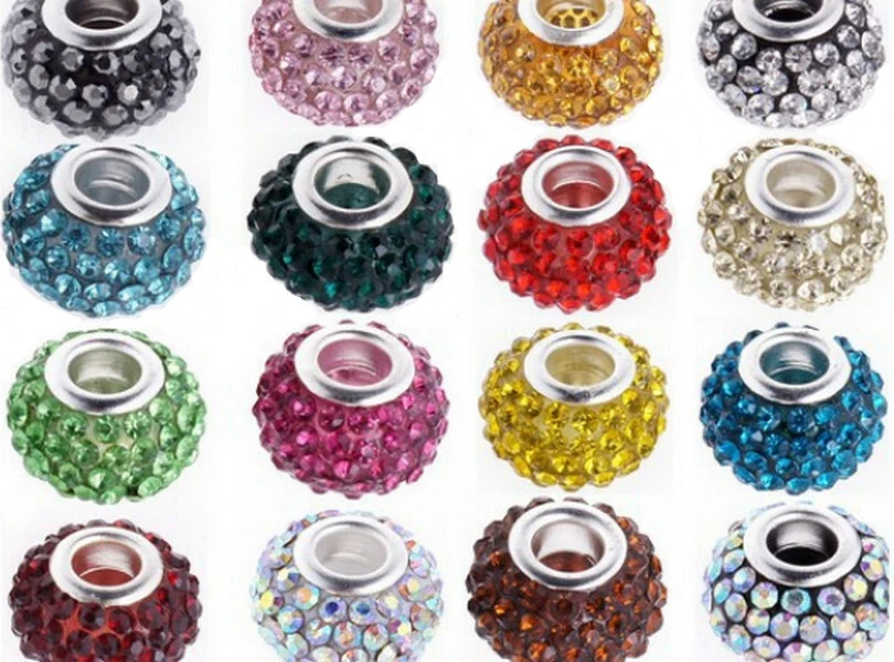 Diamantes de imitación Cristal Swarovski Dije Europeo Cuentas Plateado Elige Color Nuevo Foto 2 de 2