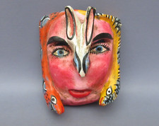 Scultura legno maschera da parete collezione etnica Sudamericana vintage XX Sec.