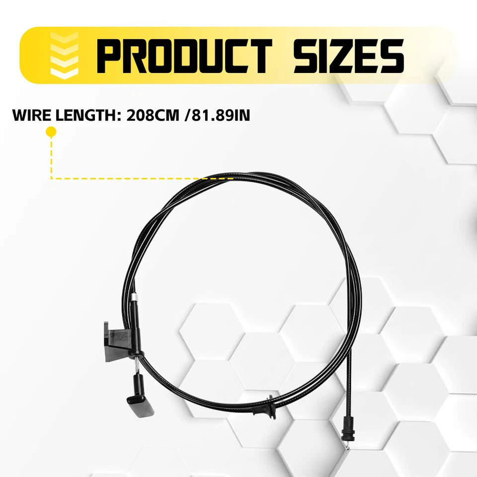 Hood Release Cable w/ Handle for Chevy GMC PU Pickup Truck Blazer Suburban Jimmy - Imagem 3 de 4