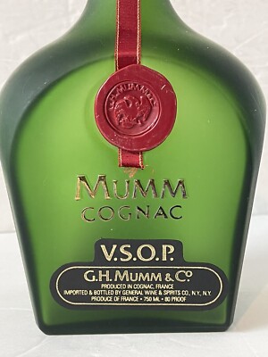 レア！MUMM Cognac VSOP 80sマム コニャック未開栓 1ℓ Vintage G.H. Mumm & Co. Mumm Cognac VSOP Empty Bottle Product In