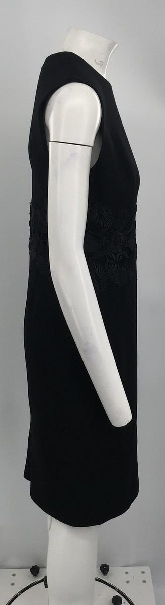 lela rose black dress Lela Rose Beaded Floral Illusion Neck Column Gown  Runway Catalog