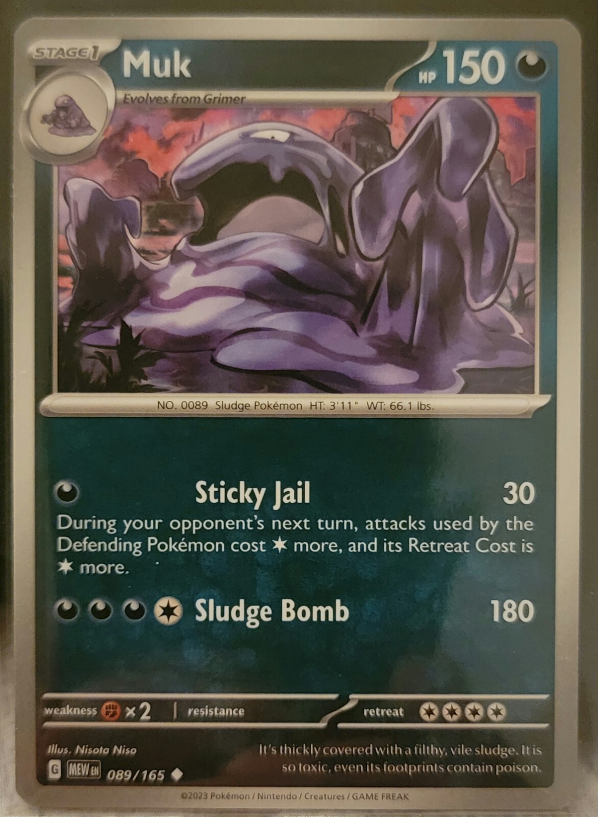 Pokemon TCG Card Muk 089/165 Scarlet & Violet 151 Uncommon NM