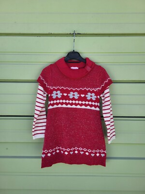 Little Lass Girl Dress WARM  Size Knght 5 YEARS PINK WHITE 