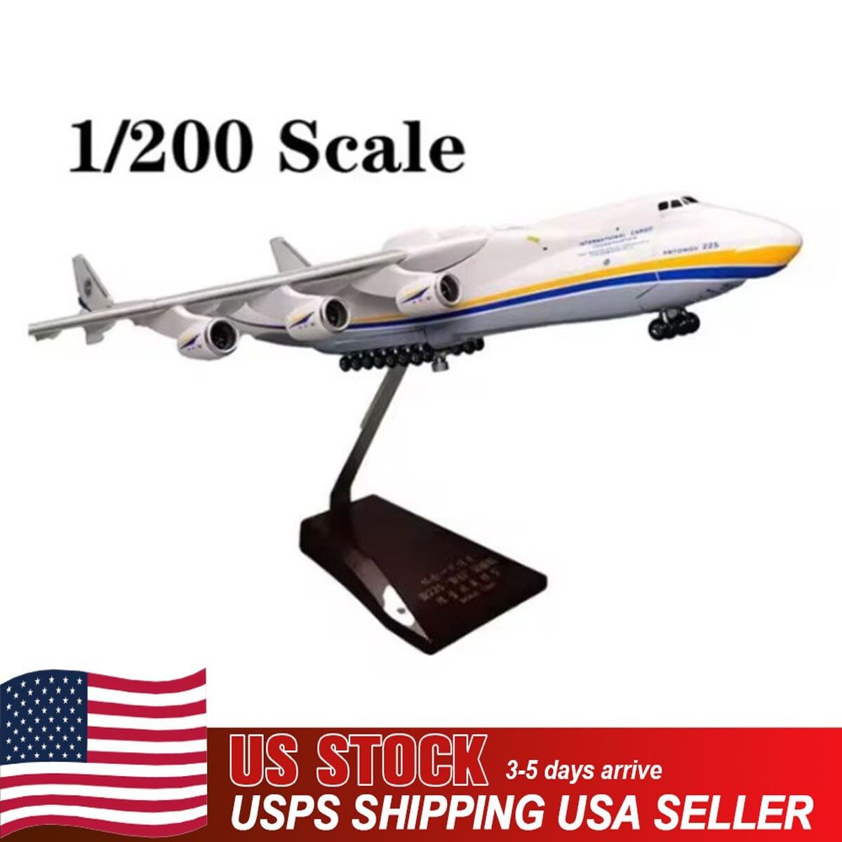 USA 1/200 An-225 Antonov Ukraine Aircraft Strategic Transport Model Airplane Toy