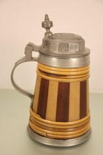 RAR Antiker Daubenkrug Zunftkrug der Bier Brauer mit Glasboden