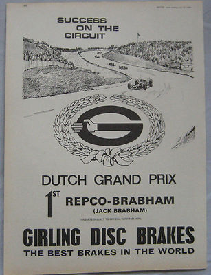 1966 Girling Disc Brakes Original advert