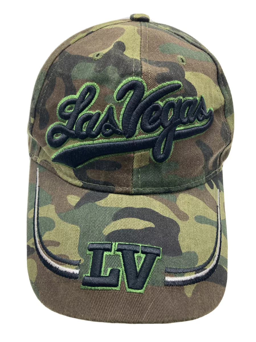 Las Vegas LV Green Camouflage Baseball Cap Hat Adjustable Strap