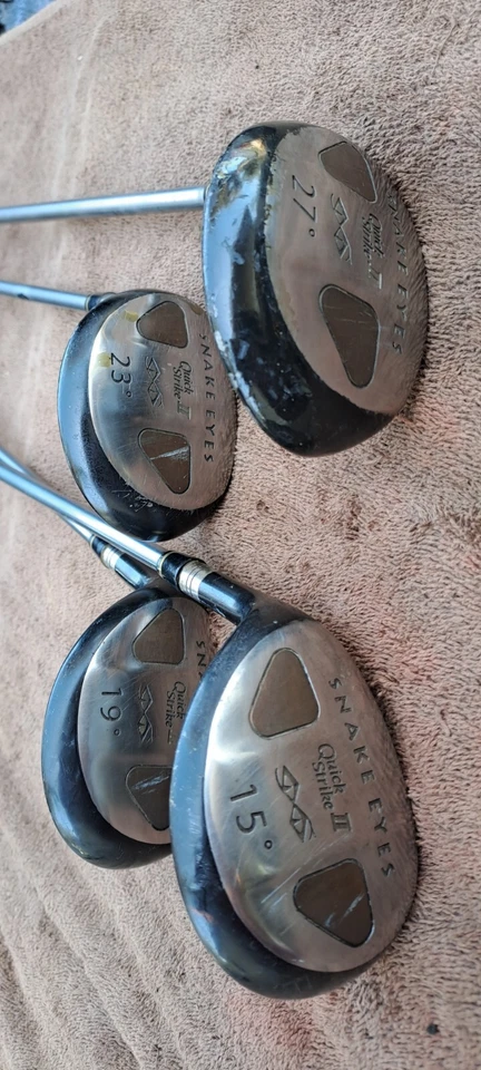 Golf hybrids left h set SNAKE EYES QUICK STRIKE 2 graphite S stiff flex 4 clubs - Image 4 of 4