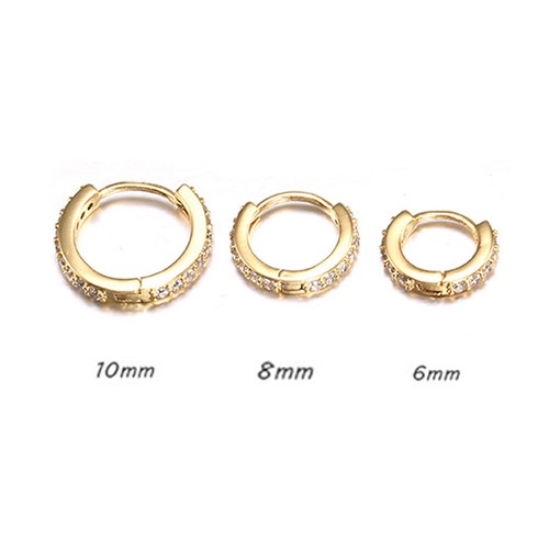 Stainless Steel Earring Sleeper Huggie Stud Cuff Hoop Earrings Nose 6-8mm Women - Picture 11 of 23