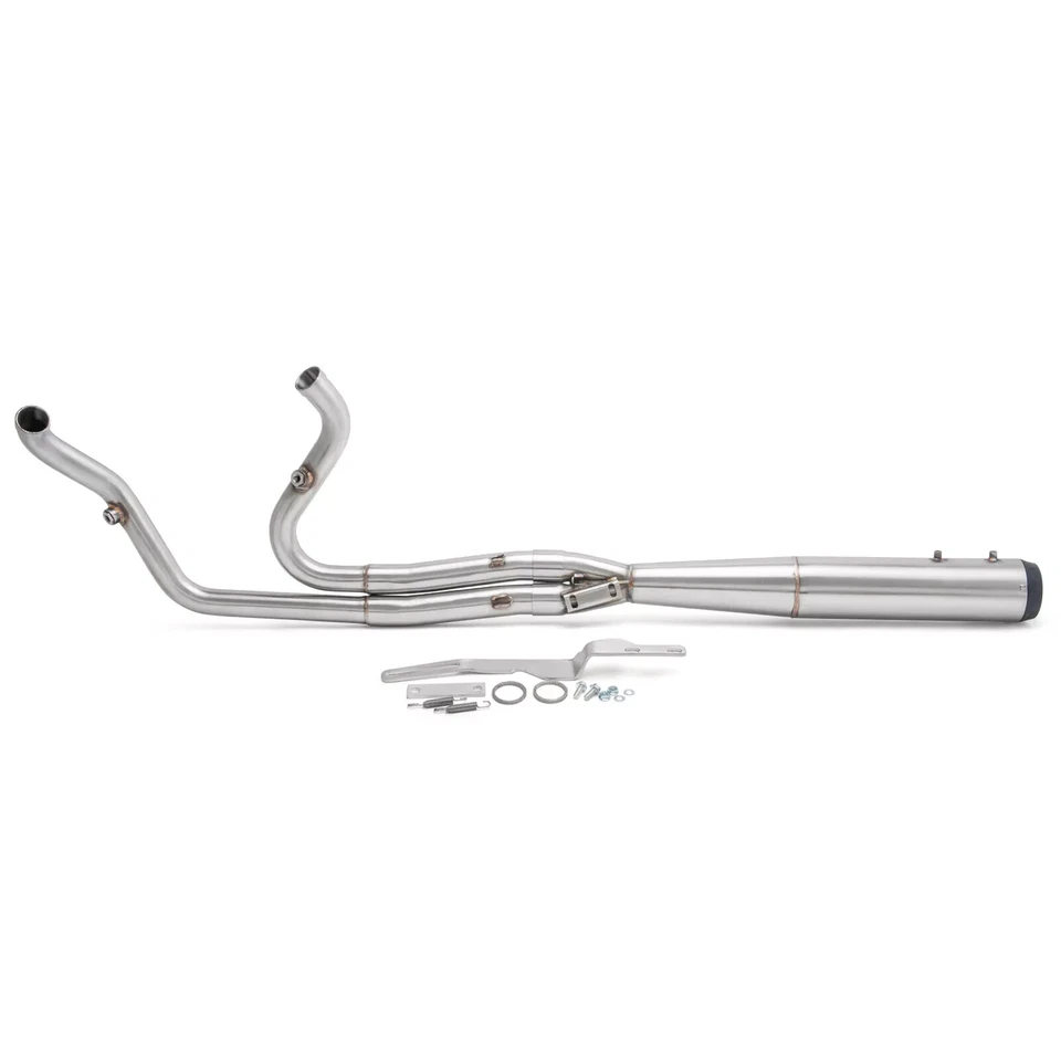 Full Length 2 - 1 Brushed Exhaust Pipe for Harley M8 Touring  Road Glide 2017-24 - Image 3 of 4