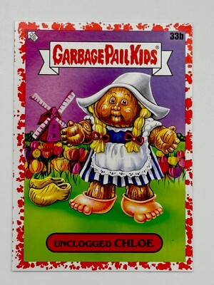 2023 Topps Garbage Pail Kids Go on Vacation #33b  UNCLOGGED CHLOE Red /75