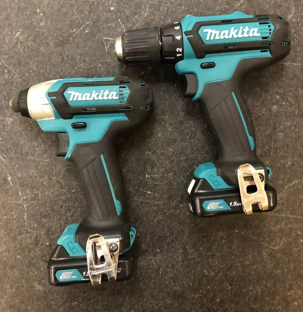 Makita 10.8v TD110D Impact DF331D Drill w 2 batteries No charger. Nice shape