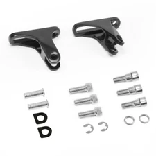 Black Brackets Foot Peg Mounts Rear Passenger For Harley Road Glide FLTR 1998-13