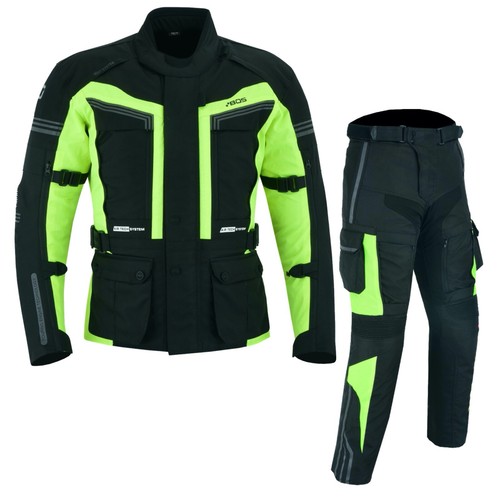 Damen Motorradkombi Jacke & Hose – Atmungsaktiv, Wind-/wasserdicht, CE-Protektoren, Größe M