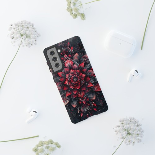 Red Mandala Lotus Floral - Phone Ink Cover Case for iPhone, Galaxy, Pixel - 第 265/281 張圖片