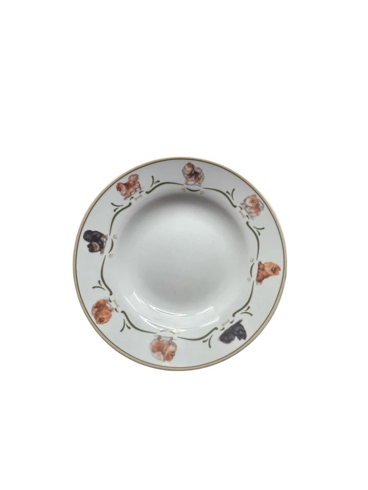 Juego de 6 cuencos de cereal sopa para cena cachorro perro 8" The Danbury Mint Pomerania Foto 2 de 4