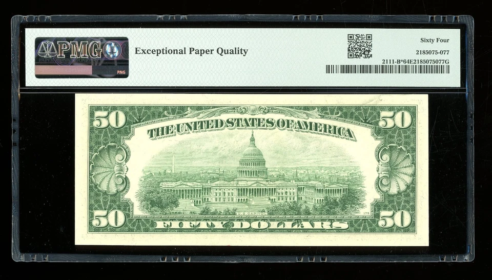 DBR 1950-D $50 FRN New York STAR Fr. 2111-B* PMG 64 EPQ Serial B02239353* - Image 2 of 2