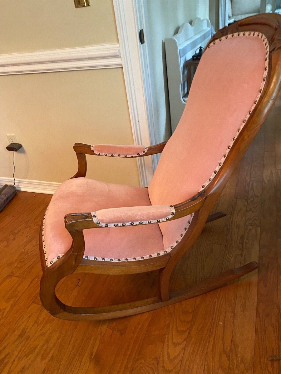 Carved Walnut Lincoln Rockers Antique Rocking Chair, English