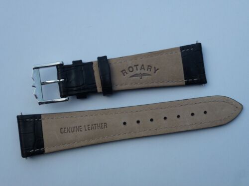 GENUINE ROTARY BLACK LEATHER WATCH STRAP SIZE 21MM - Picture 3 of 3