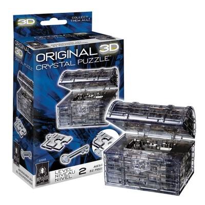 Bepuzzled Original 3D Crystal Puzzle - Treasure Chest, Black - Fun yet challe...