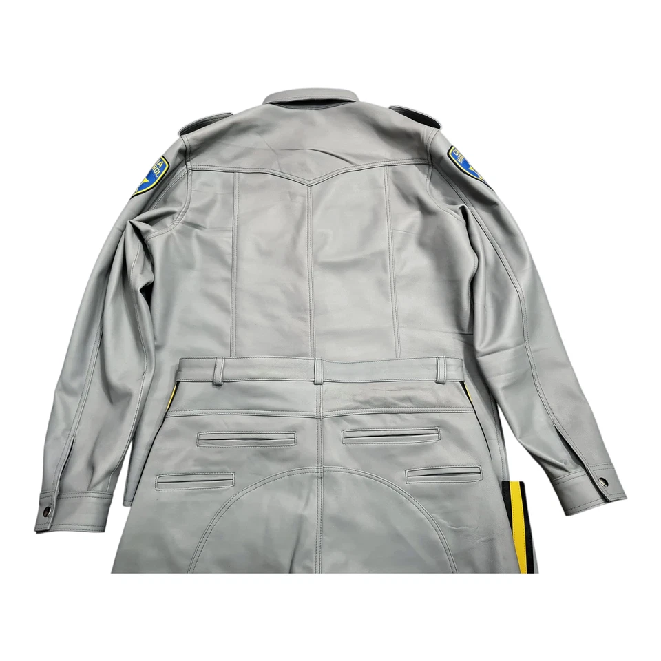 Men's Real Cow Leather Highway Police Complete Uniform Breeches Shirt & Pant - Image 2 of 4